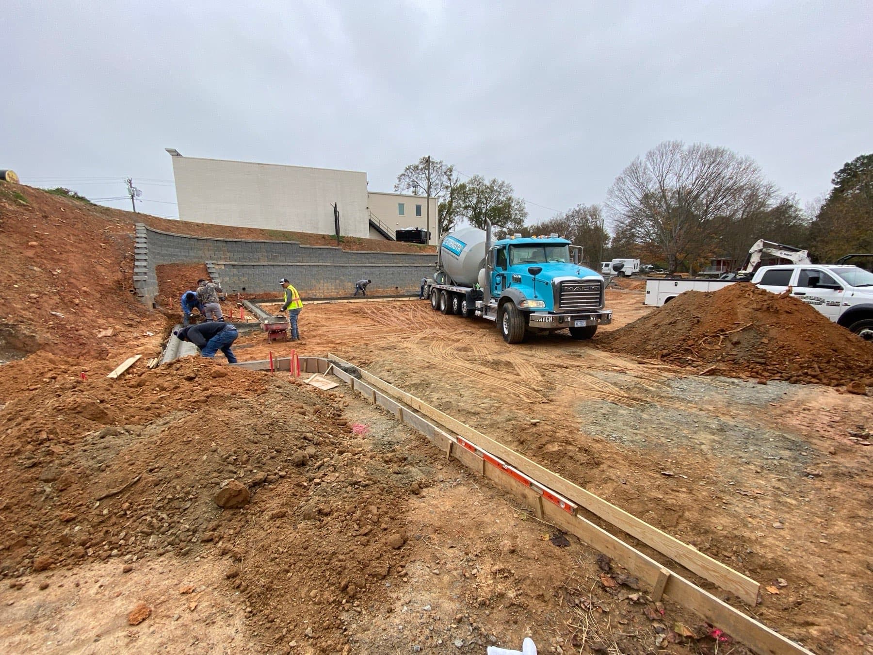Site work in progress with heavy equipment on a construction project
